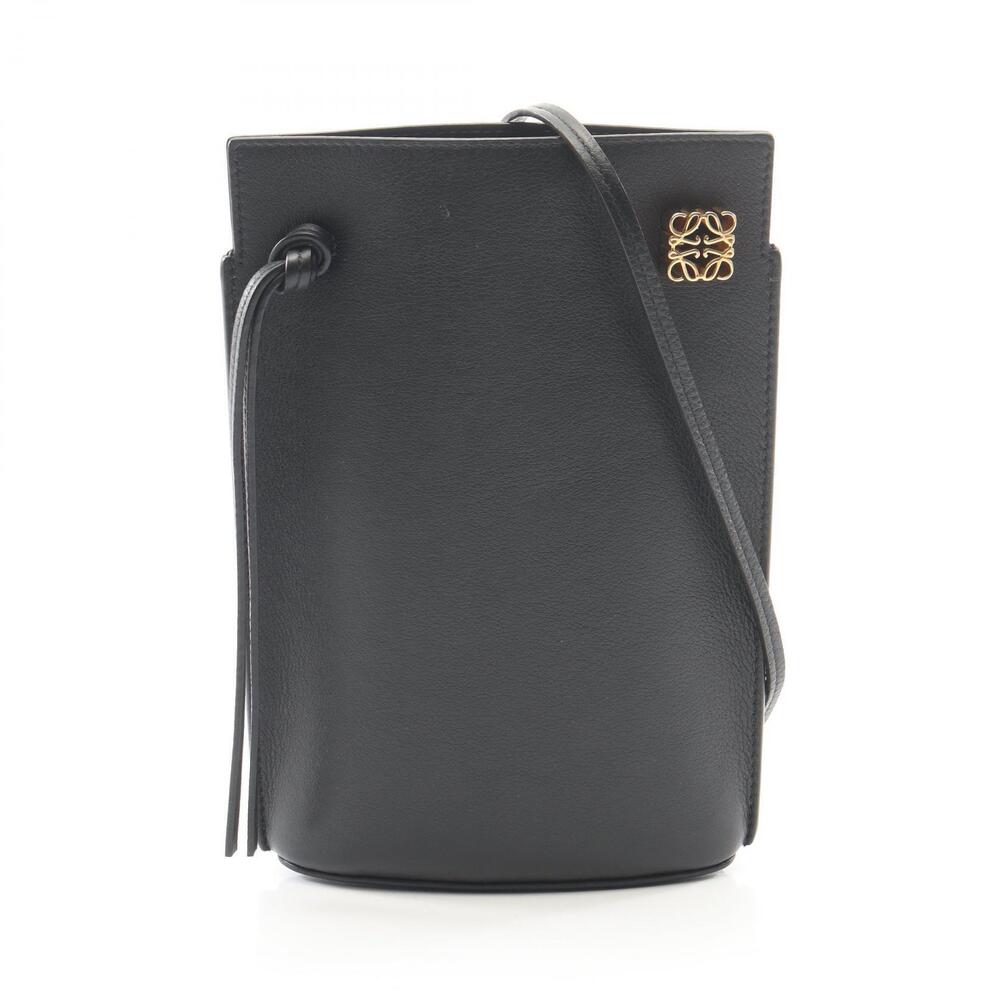 Loewe Dice Pocket Shoulder Bag Leather Black
